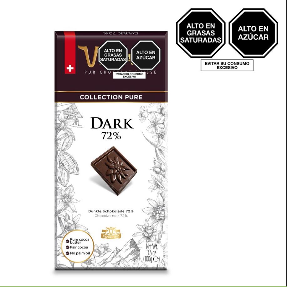Villars Chocolate Negro 72% Cacao x 100 Gr