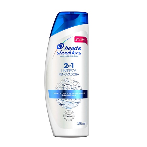 [HI00075] Shampoo Head & Shoulders 2 en 1 Limpieza Renovadora Envase de 375 Ml