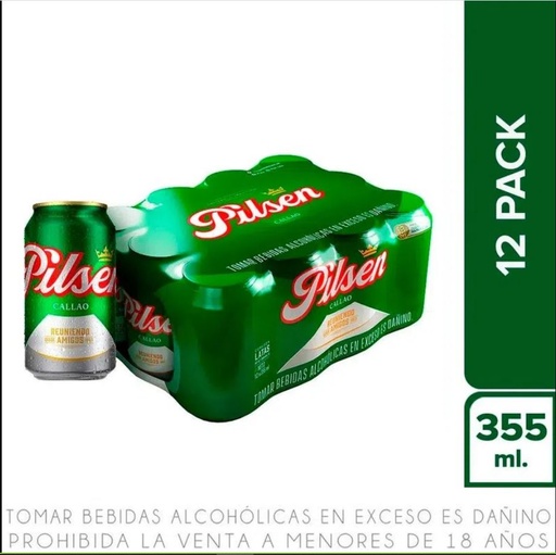 [VI00009] Cerveza Pilsen Callao Lata de 355 Ml Paquete de 12 Unidades